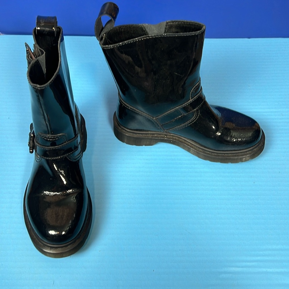 DM Dr Martens Black Patent VI Slip On Boots 5